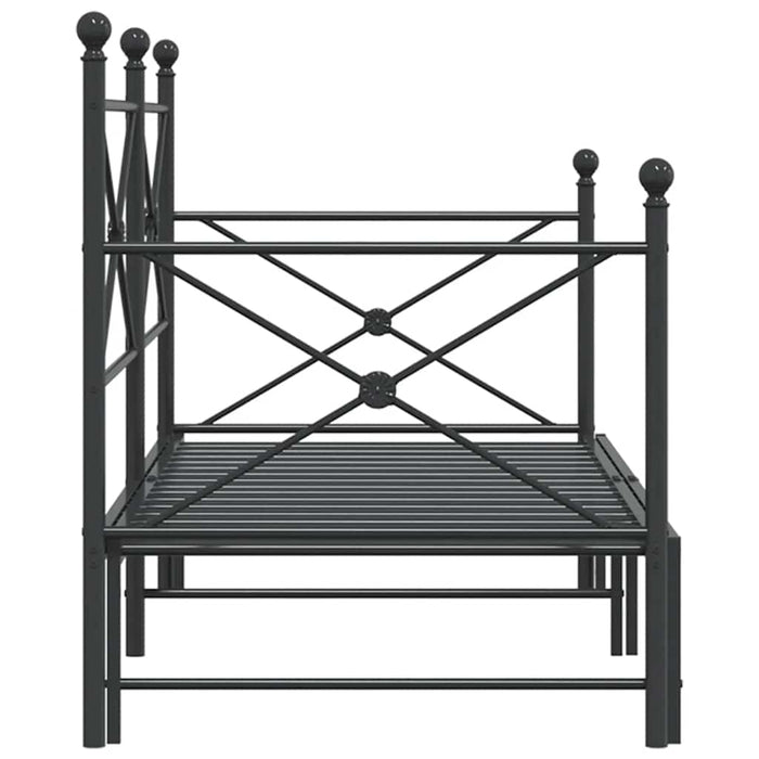 Pat de zi cu șutul fără saltea Negru 90x190 cm Oțel - WALTI WALTI