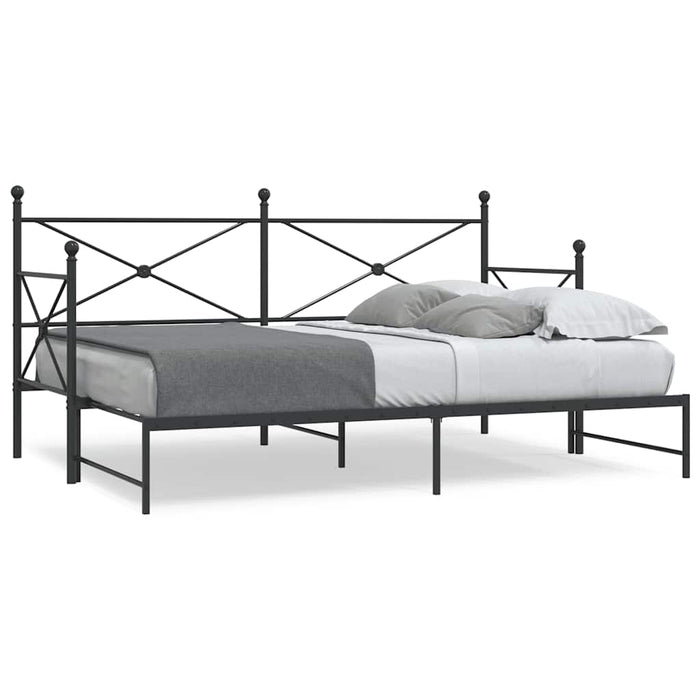Pat de zi cu șutul fără saltea Negru 90x190 cm Oțel - WALTI WALTI