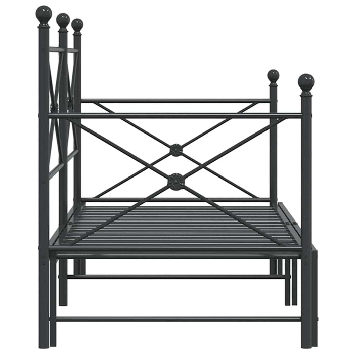 Pat de zi cu șaia fără saltea Negru 90x200 cm Oțel - WALTI WALTI