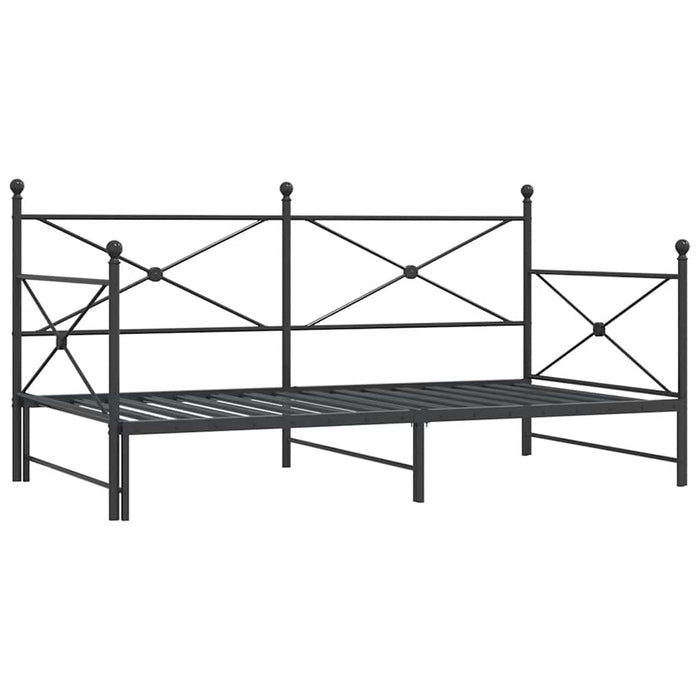 Pat de zi cu căuț fără saltea Negru 100x200 cm Oțel - WALTI WALTI
