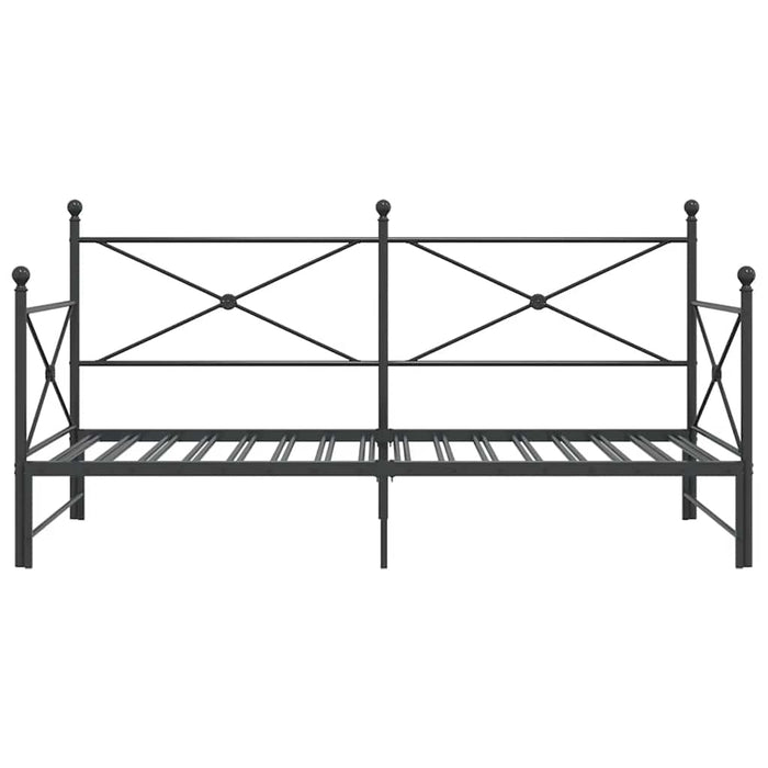 Pat de zi cu căuț fără saltea Negru 100x200 cm Oțel - WALTI WALTI