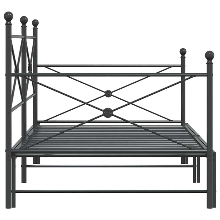 Pat de zi cu căuț fără saltea Negru 100x200 cm Oțel - WALTI WALTI