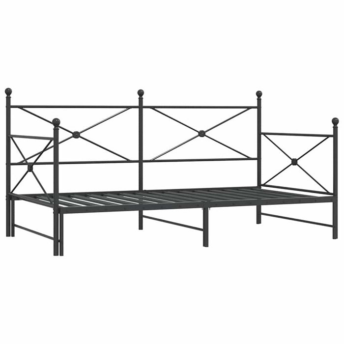 Pat de zi cu șaia fără saltea Negru 107x203 cm Oțel WALTI