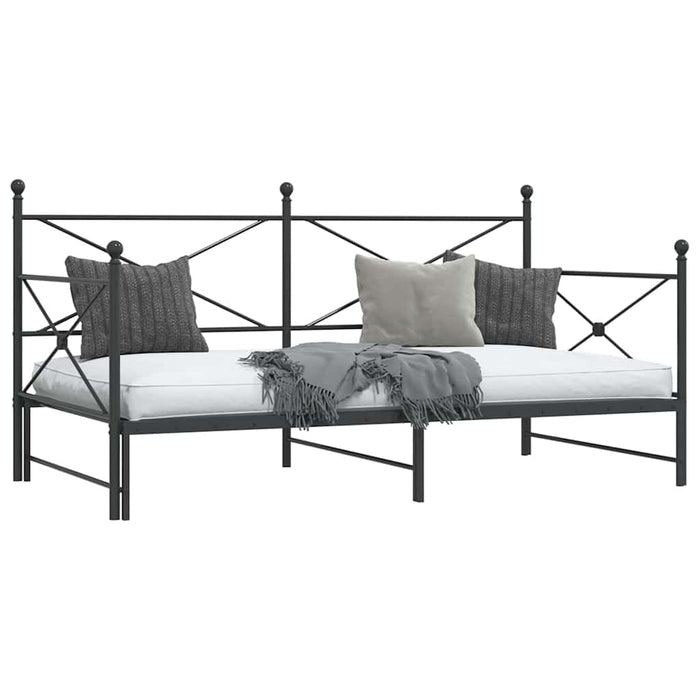 Pat de zi cu șaia fără saltea Negru 107x203 cm Oțel WALTI