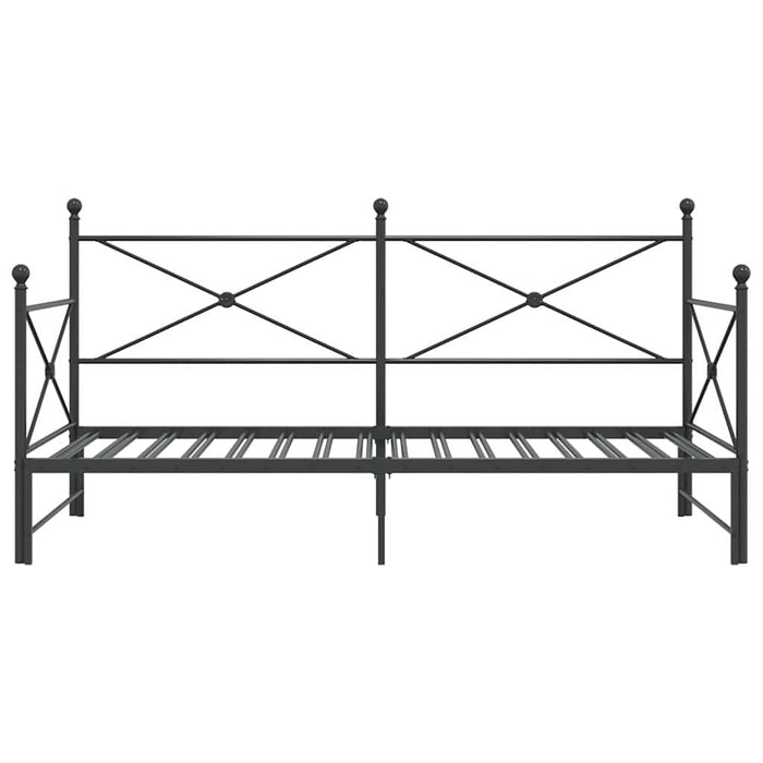 Pat de zi cu șaia fără saltea Negru 107x203 cm Oțel WALTI