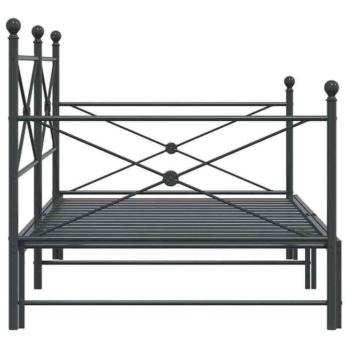 Pat de zi cu șaia fără saltea Negru 107x203 cm Oțel WALTI