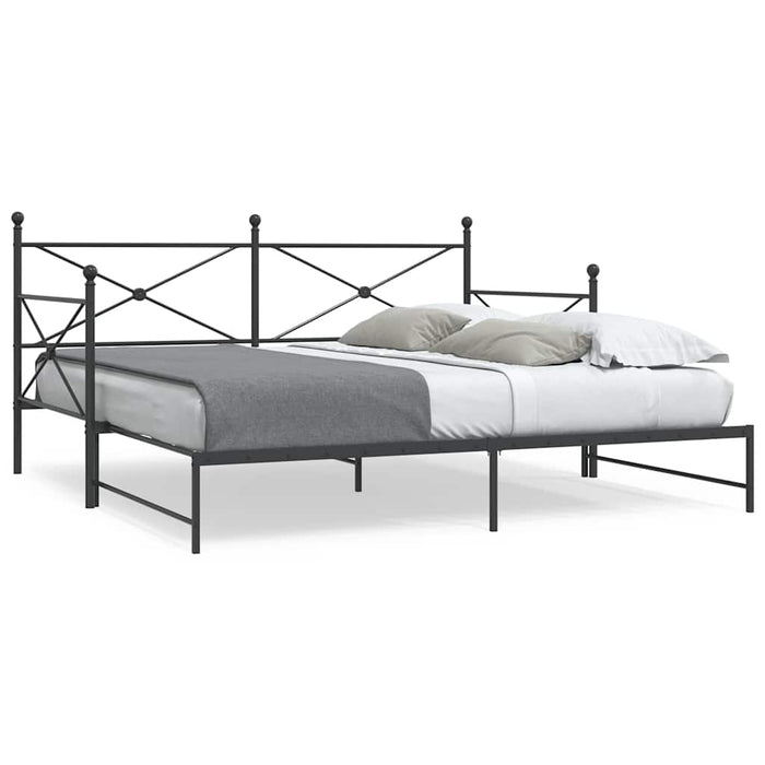 Pat de zi cu șaia fără saltea Negru 107x203 cm Oțel WALTI