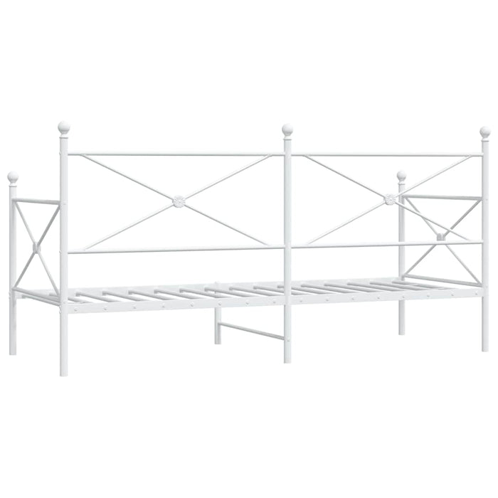 Pat de zi fără saltea alb 90x200 cm oțel - WALTI WALTI