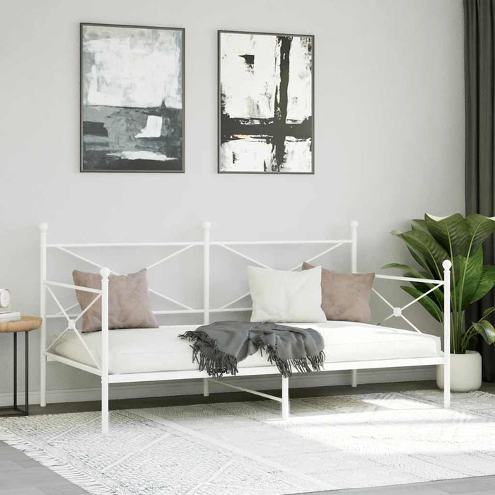 Pat de zi fără saltea Alb 107x203 cm Oțel - WALTI WALTI