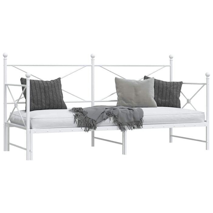 Pat de zi cu căuț fără saltea Alb 80x200 cm Oțel - WALTI WALTI