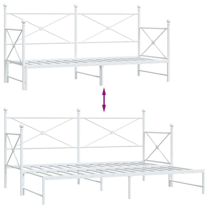 Pat de zi cu căuț fără saltea Alb 80x200 cm Oțel - WALTI WALTI