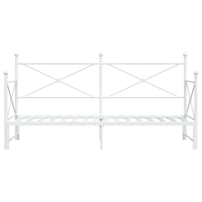 Pat de zi cu șuviț fără saltea Alb 90x200 cm Oțel - WALTI WALTI