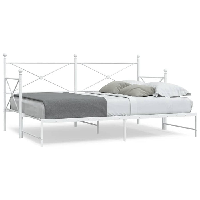 Pat de zi cu șuviț fără saltea Alb 90x200 cm Oțel - WALTI WALTI
