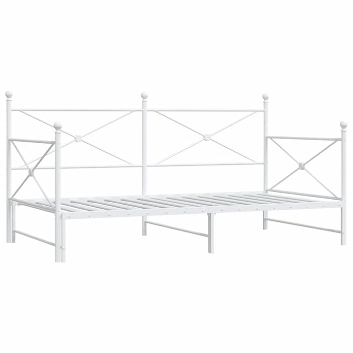 Pat de zi cu căuț fără saltea alb 100x190 cm oțel - WALTI WALTI