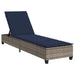 Șezlong cu perne gri 55x200x25,5 cm, poliratan - WALTI WALTI