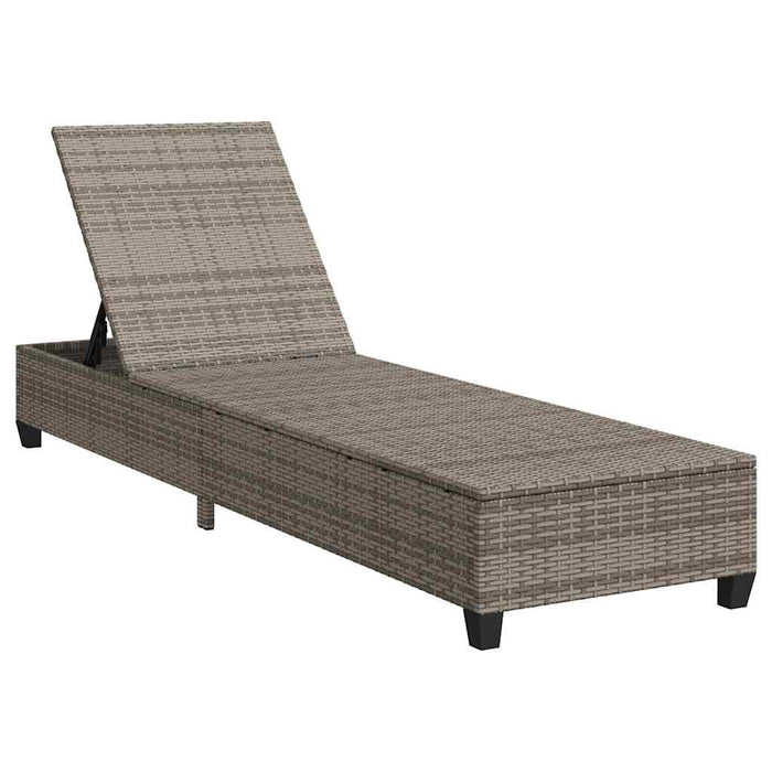 Șezlong cu perne gri 55x200x25,5 cm, poliratan - WALTI WALTI