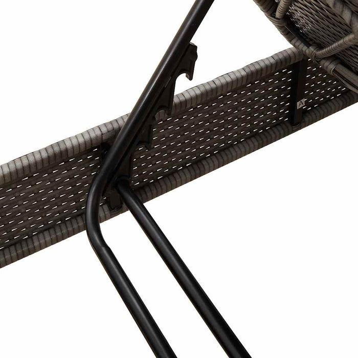 Șezlong cu perne gri 55x200x25,5 cm, poliratan - WALTI WALTI