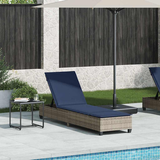 Șezlong cu perne gri 55x200x25,5 cm, poliratan - WALTI WALTI