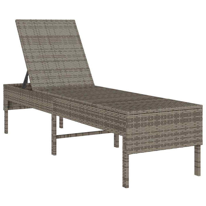 Șezlong cu pernă gri 55x200x44 cm, poliratan - WALTI WALTI