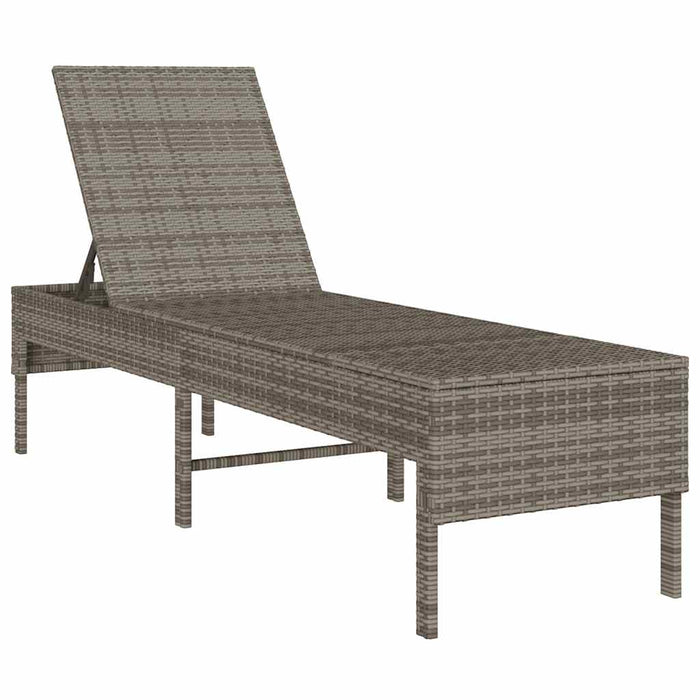 Șezlong cu pernă gri 55x200x44 cm, poliratan WALTI