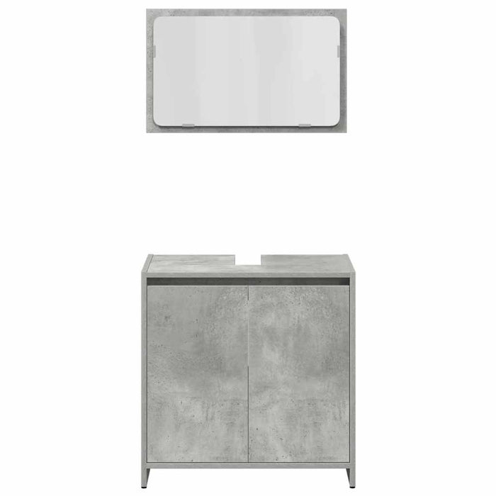 Set mobilier de baie, 4 piese, gri beton, lemn compozit - WALTI WALTI