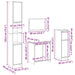 Set mobilier de baie, 4 piese, gri beton, lemn compozit - WALTI WALTI