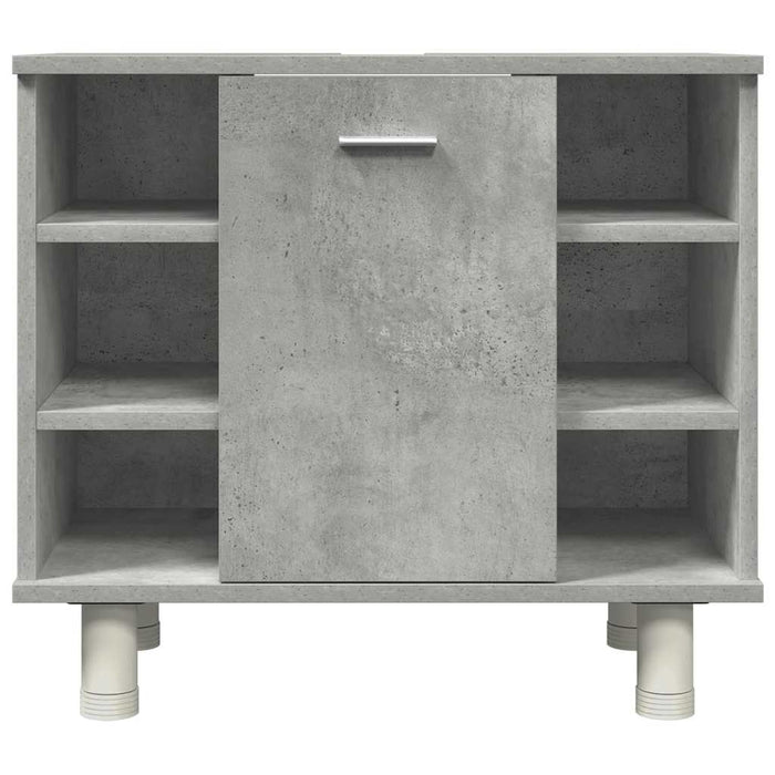 Set mobilier de baie, 4 piese, gri beton, lemn compozit WALTI