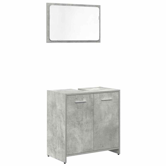 Set mobilier de baie, 3 piese, gri beton, lemn compozit - WALTI WALTI