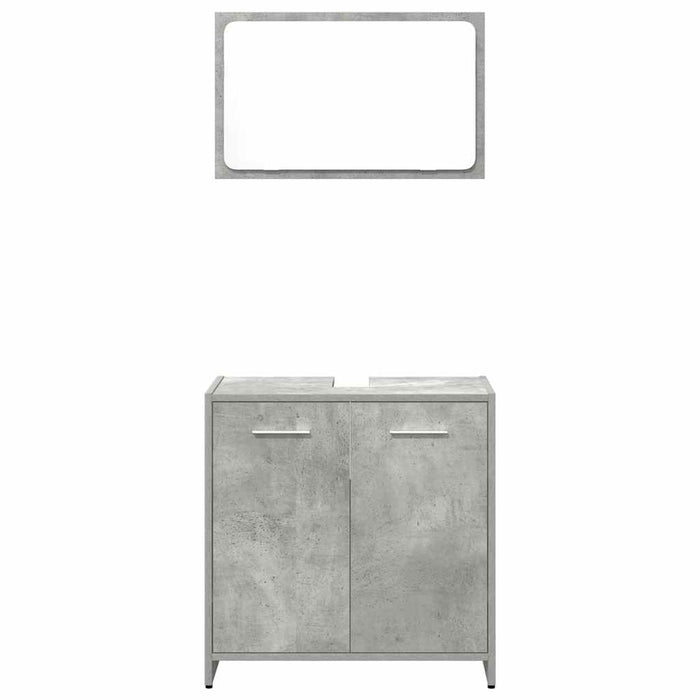 Set mobilier de baie, 3 piese, gri beton, lemn compozit - WALTI WALTI