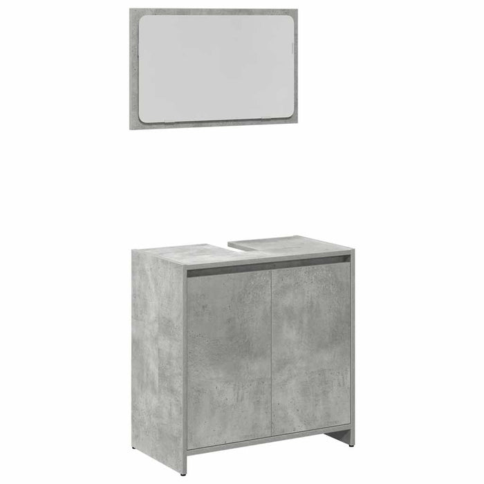 Set mobilier de baie, 3 piese, gri beton, lemn compozit WALTI