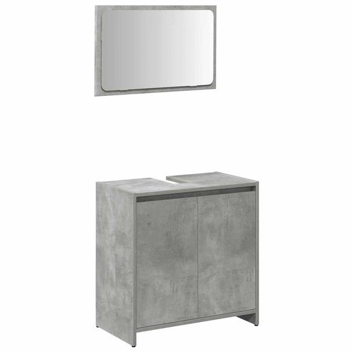 Set mobilier de baie, 3 piese, gri beton, lemn compozit WALTI