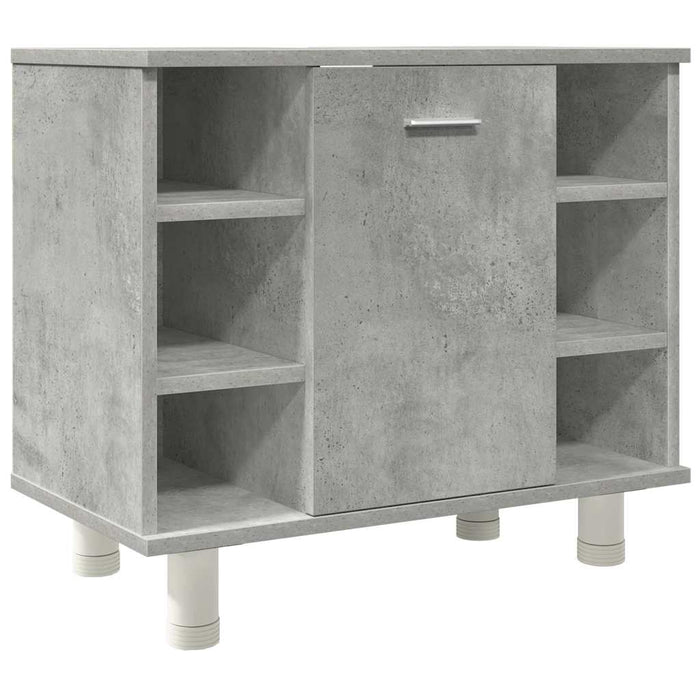 Set mobilier de baie, 3 piese, gri beton, lemn compozit - WALTI WALTI