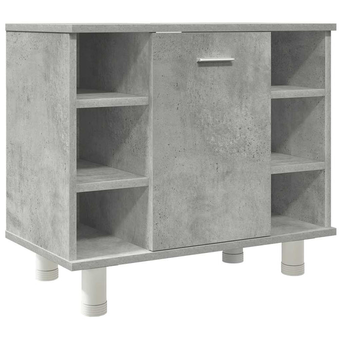 Set mobilier de baie, 3 piese, gri beton, lemn compozit - WALTI WALTI