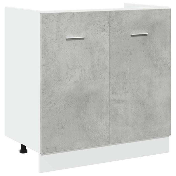 Set dulapuri de bucătărie, Lyon, 7 piese, gri beton, lemn compozit WALTI