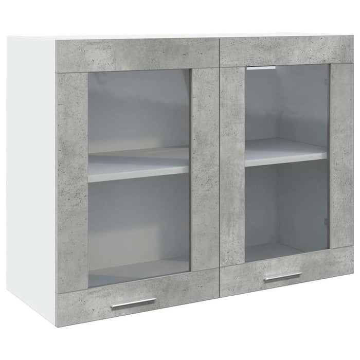 Set dulapuri de bucătărie, Lyon, 7 piese, gri beton, lemn compozit WALTI