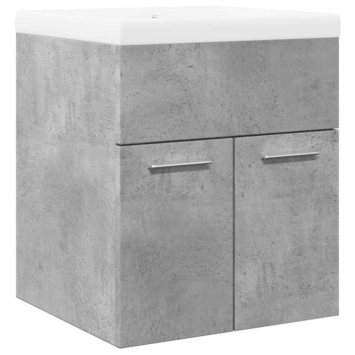 Set mobilier de baie, 2 piese, gri beton, lemn compozit WALTI