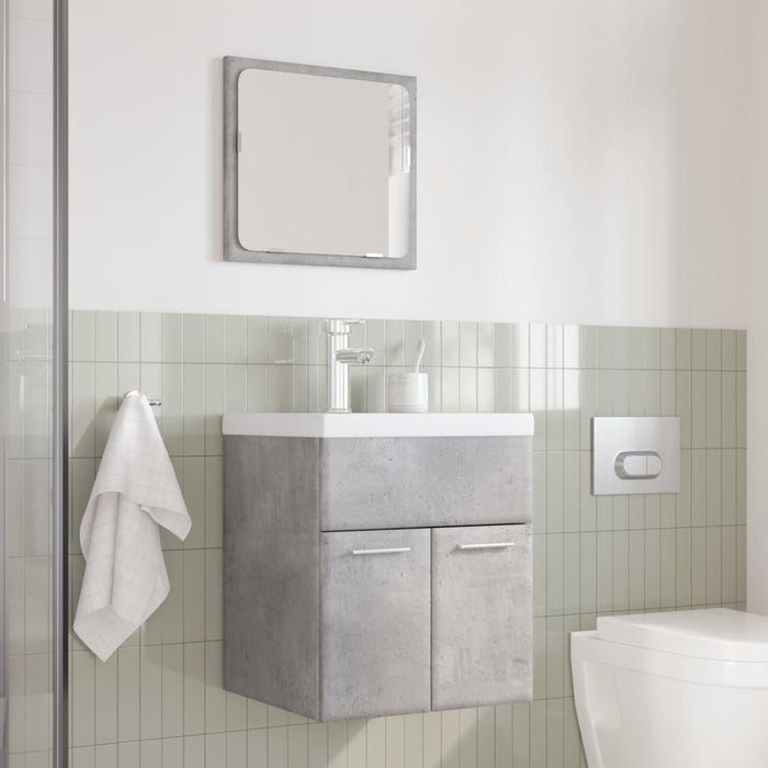 Set mobilier de baie, 3 piese, gri beton, lemn compozit WALTI
