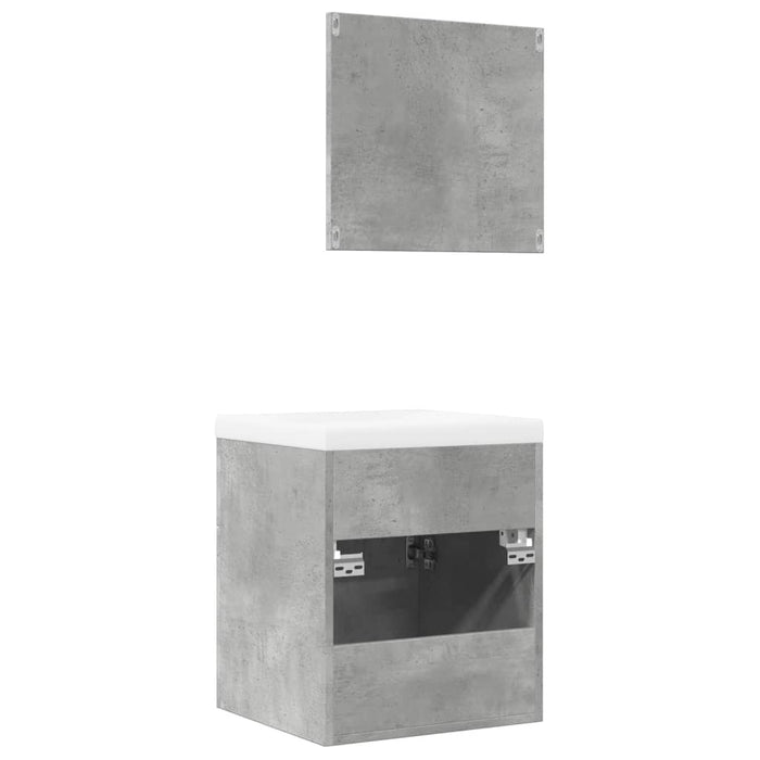 Set mobilier de baie, 3 piese, gri beton, lemn compozit WALTI