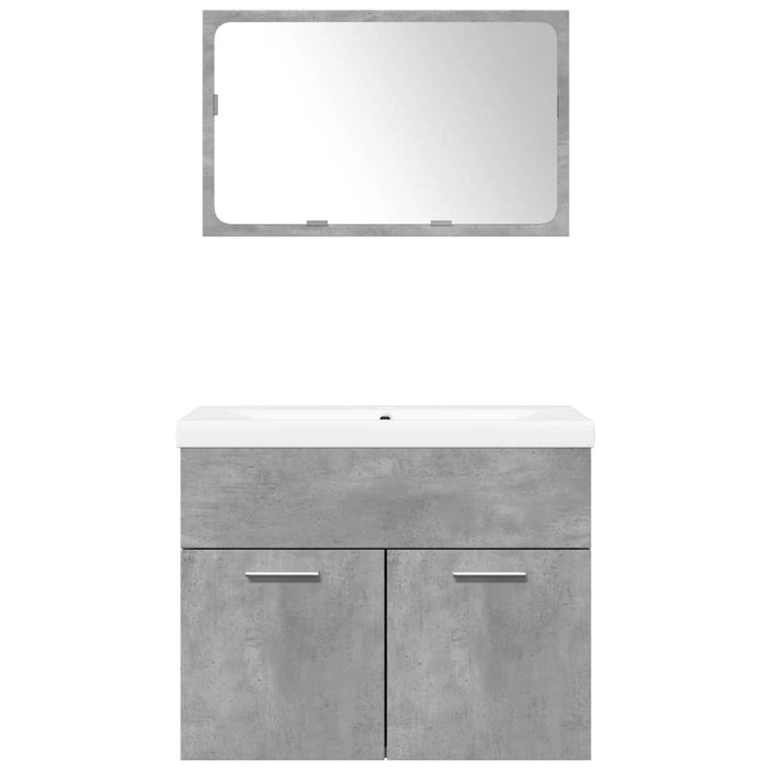 Set mobilier de baie, 3 piese, gri beton, lemn compozit WALTI