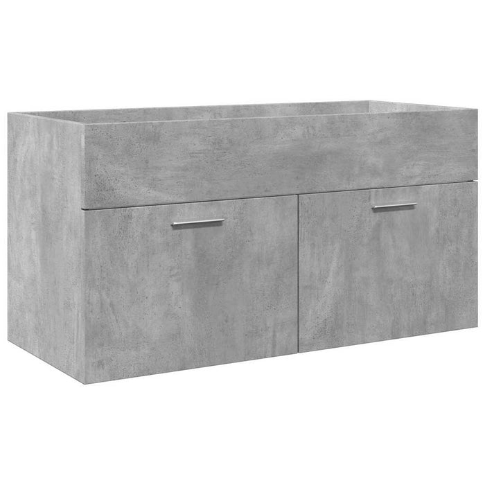 Set mobilier de baie, 3 piese, gri beton, lemn compozit WALTI