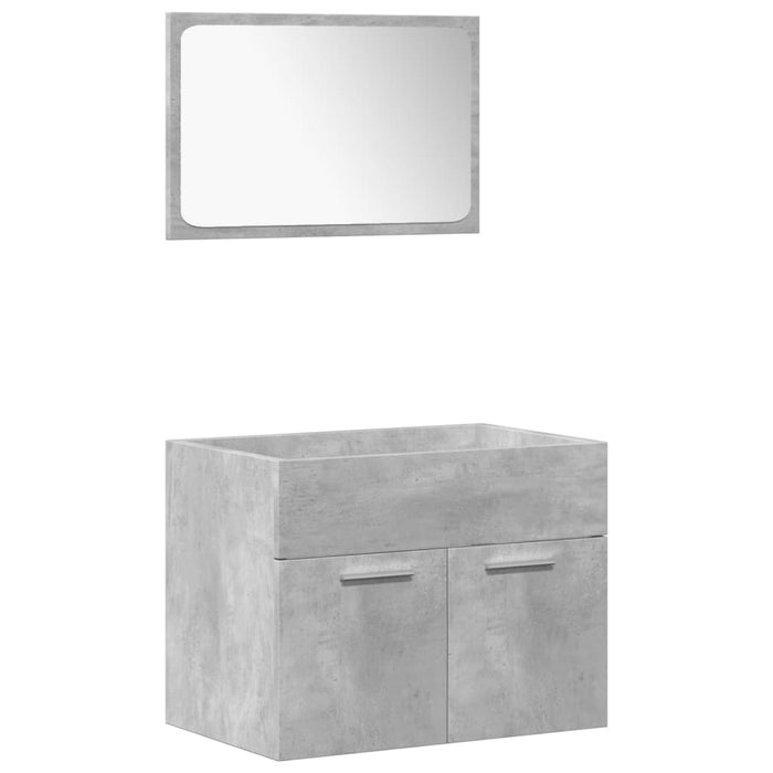 Set mobilier de baie, 4 piese, gri beton, lemn compozit WALTI