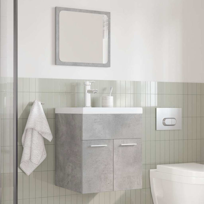 Set mobilier de baie, 3 piese, gri beton, lemn compozit - WALTI WALTI