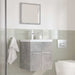 Set mobilier de baie, 3 piese, gri beton, lemn compozit - WALTI WALTI