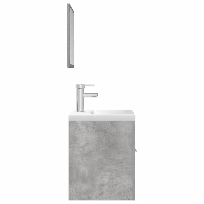 Set mobilier de baie, 3 piese, gri beton, lemn compozit - WALTI WALTI