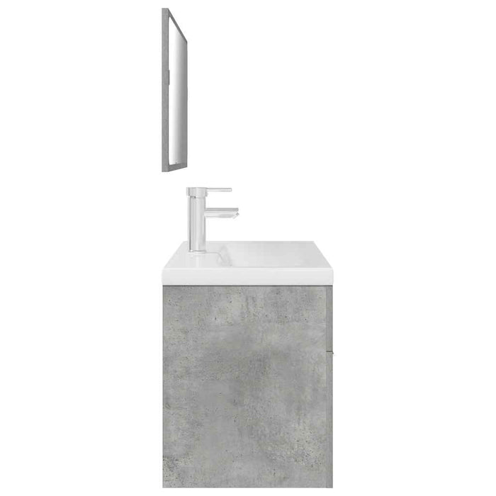 Set mobilier de baie, 3 piese, gri beton, lemn compozit - WALTI WALTI