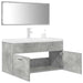 Set mobilier de baie, 3 piese, gri beton, lemn compozit - WALTI WALTI