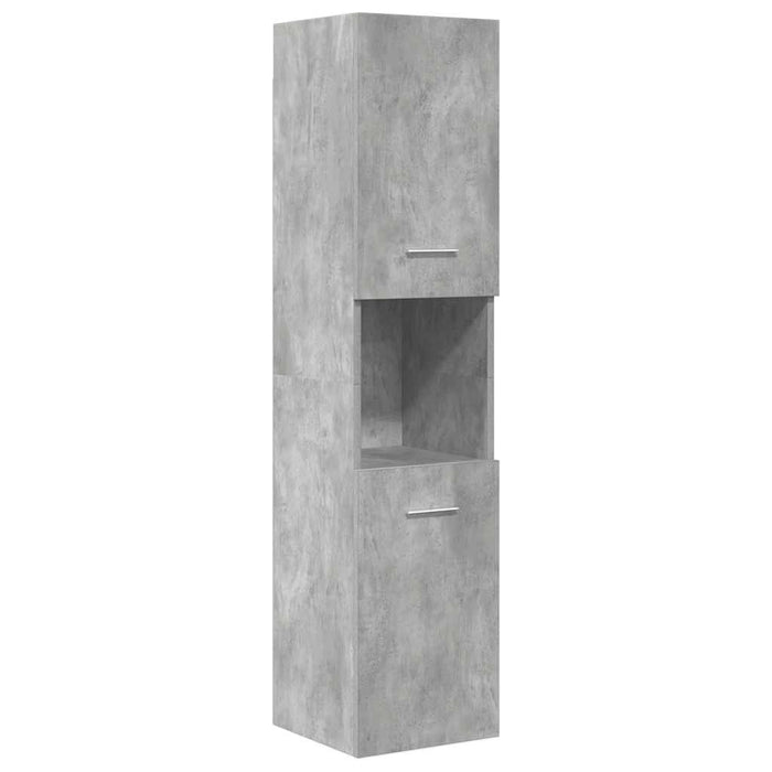Set mobilier de baie, 4 piese, gri beton, lemn compozit - WALTI WALTI