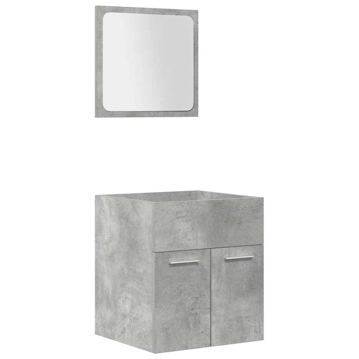 Set mobilier de baie, 4 piese, gri beton, lemn compozit - WALTI WALTI