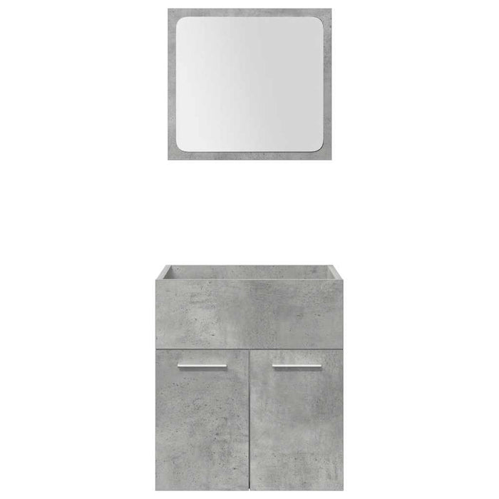 Set mobilier de baie, 4 piese, gri beton, lemn compozit - WALTI WALTI