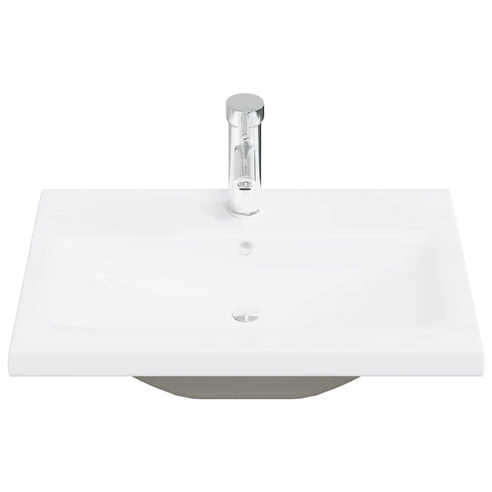 Set mobilier de baie, 4 piese, gri beton, lemn compozit WALTI